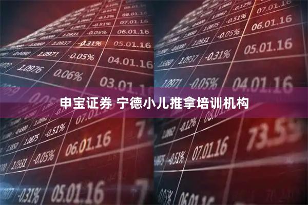 申宝证券 宁德小儿推拿培训机构