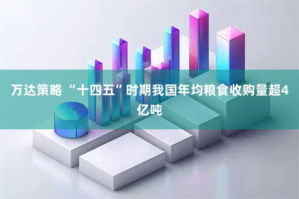 万达策略 “十四五”时期我国年均粮食收购量超4亿吨