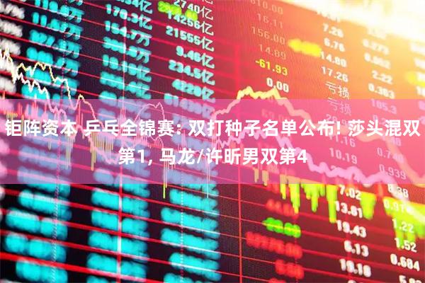 钜阵资本 乒乓全锦赛: 双打种子名单公布! 莎头混双第1, 马龙/许昕男双第4